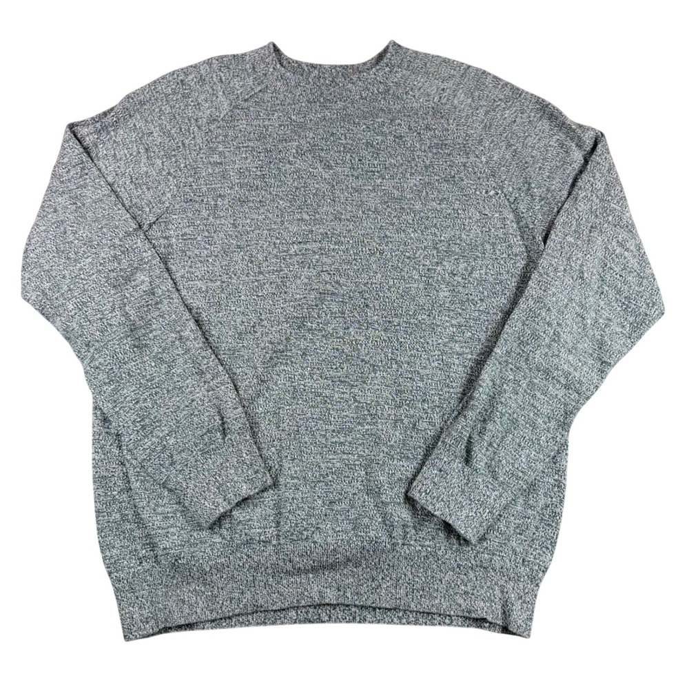 H&M Sweater LOGG Mens Large Green Marled Cotton Crewneck Pullover Casual Classic